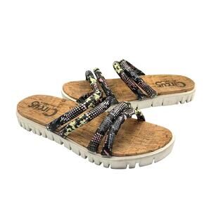 Circus by Sam Edelman Narina Faux Leather Bright Python Snake Platform Sandals